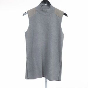 NEAR MINT Ralph Lauren Grey Sleeveless Knit Suede Shoulder Tank